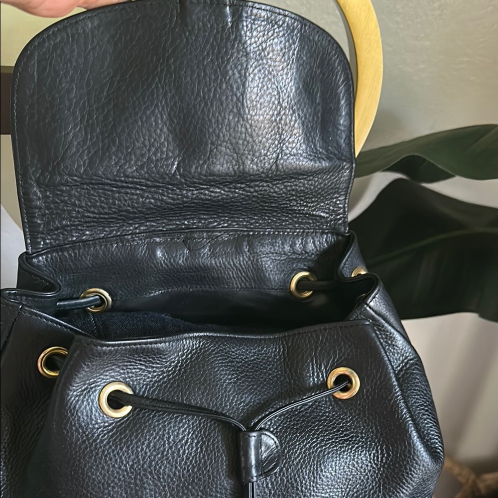 Black Leather Backpack - Picture 7 of 16